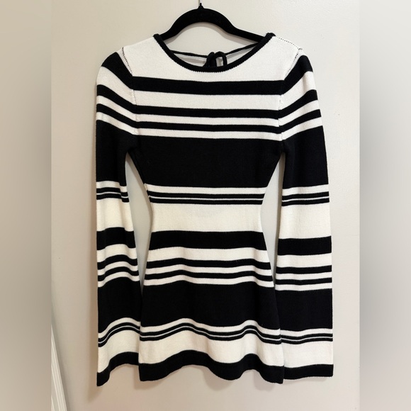 Dresses & Skirts - Black and White Striped Knit Dress/Coverup